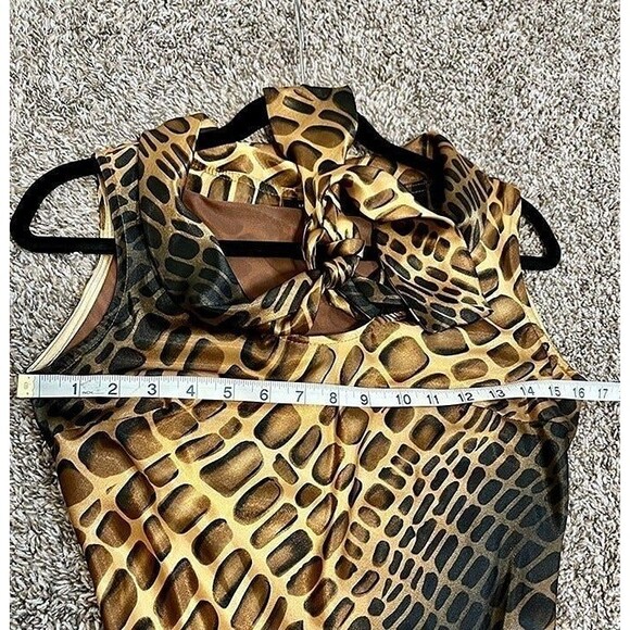 Elegant Animal Print Sleeveless Dress - Picture 9 of 12